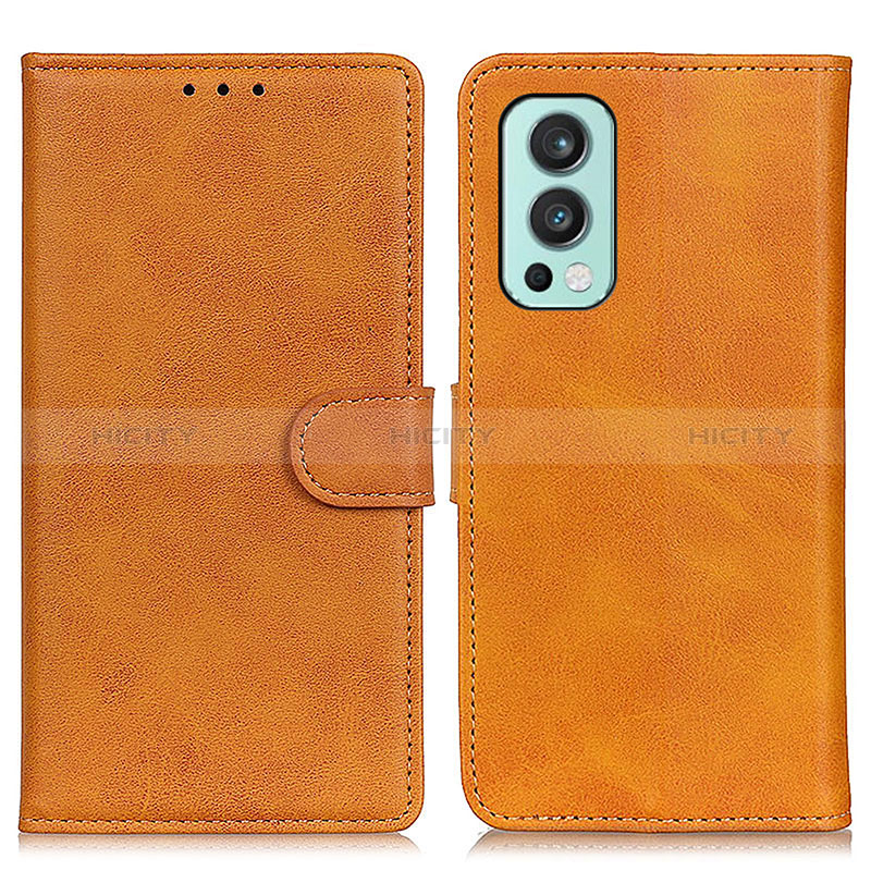 Coque Portefeuille Livre Cuir Etui Clapet A05D pour OnePlus Nord 2 5G Marron Plus