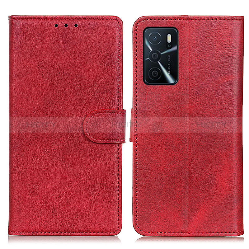 Coque Portefeuille Livre Cuir Etui Clapet A05D pour Oppo A16 Rouge Plus