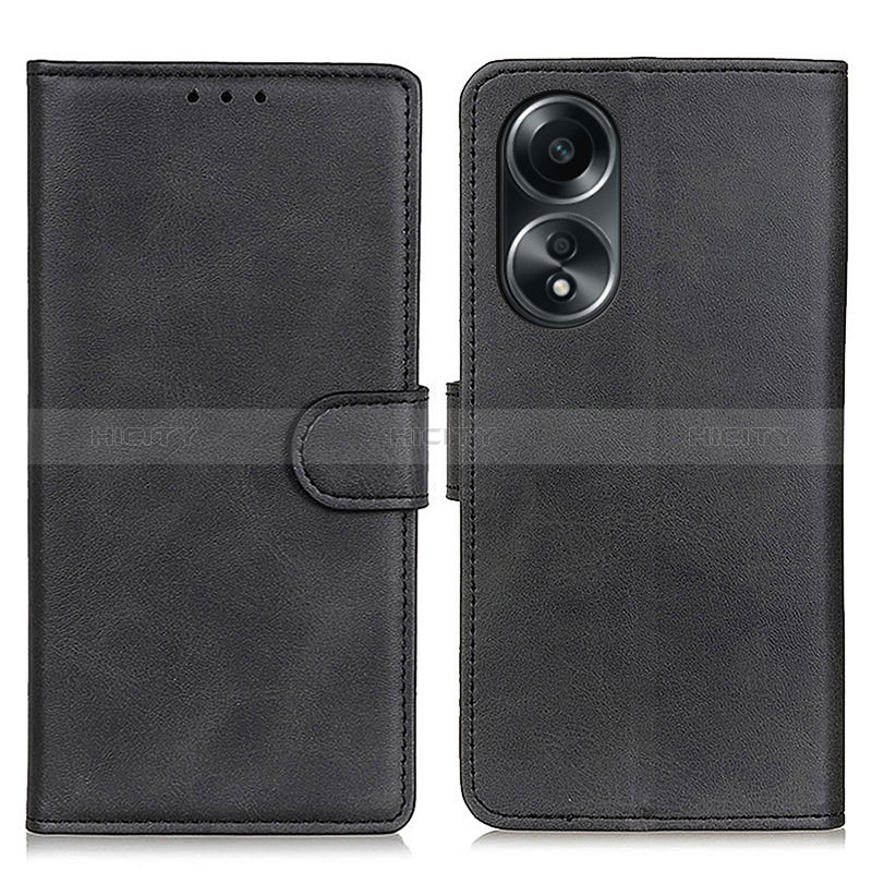 Coque Portefeuille Livre Cuir Etui Clapet A05D pour Oppo A18 Noir Plus