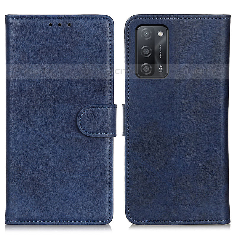 Coque Portefeuille Livre Cuir Etui Clapet A05D pour Oppo A53s 5G Bleu Plus