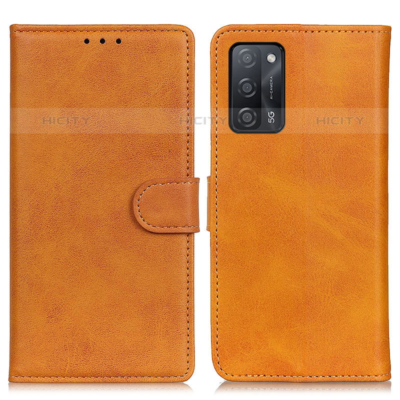 Coque Portefeuille Livre Cuir Etui Clapet A05D pour Oppo A53s 5G Marron Plus