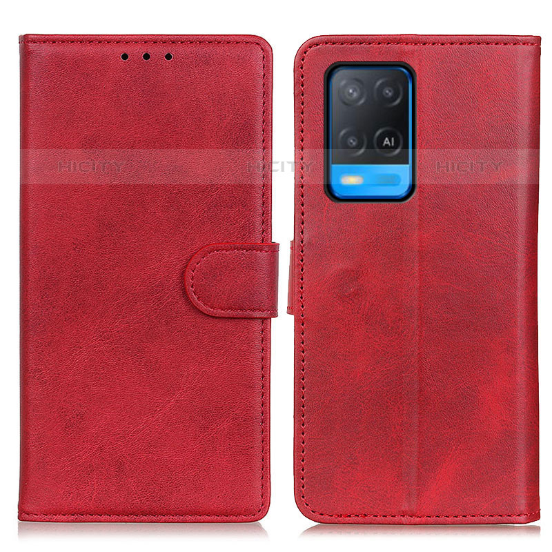 Coque Portefeuille Livre Cuir Etui Clapet A05D pour Oppo A54 4G Rouge Plus