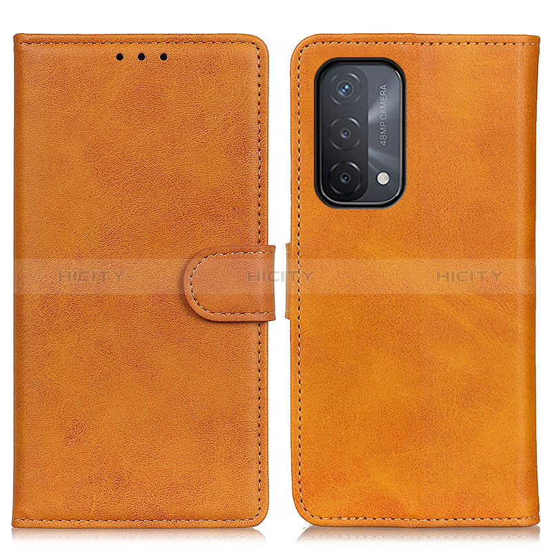 Coque Portefeuille Livre Cuir Etui Clapet A05D pour Oppo A54 5G Marron Plus