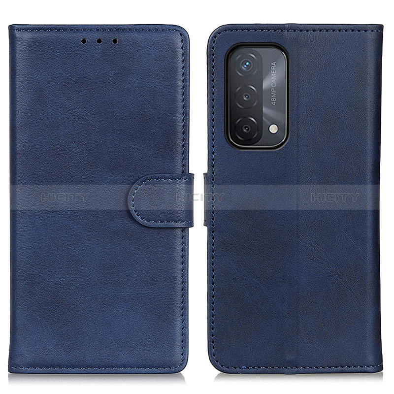 Coque Portefeuille Livre Cuir Etui Clapet A05D pour Oppo A74 5G Bleu Plus