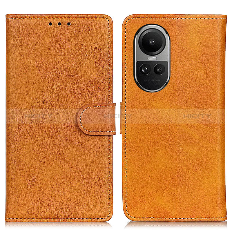 Coque Portefeuille Livre Cuir Etui Clapet A05D pour Oppo Reno10 5G Marron Plus