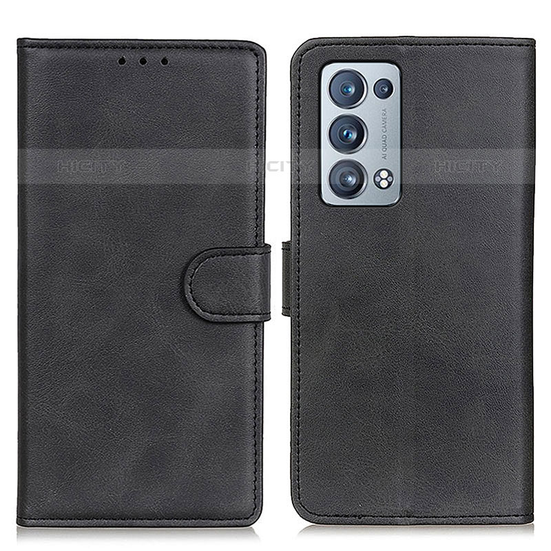 Coque Portefeuille Livre Cuir Etui Clapet A05D pour Oppo Reno6 Pro+ Plus 5G Noir Plus