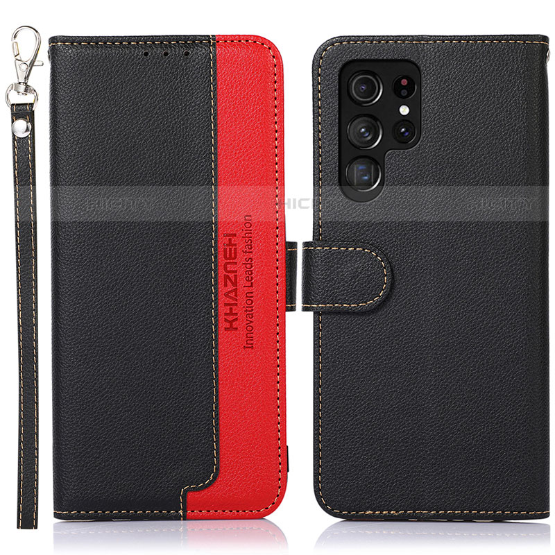 Coque Portefeuille Livre Cuir Etui Clapet A05D pour Samsung Galaxy S21 Ultra 5G Noir Plus