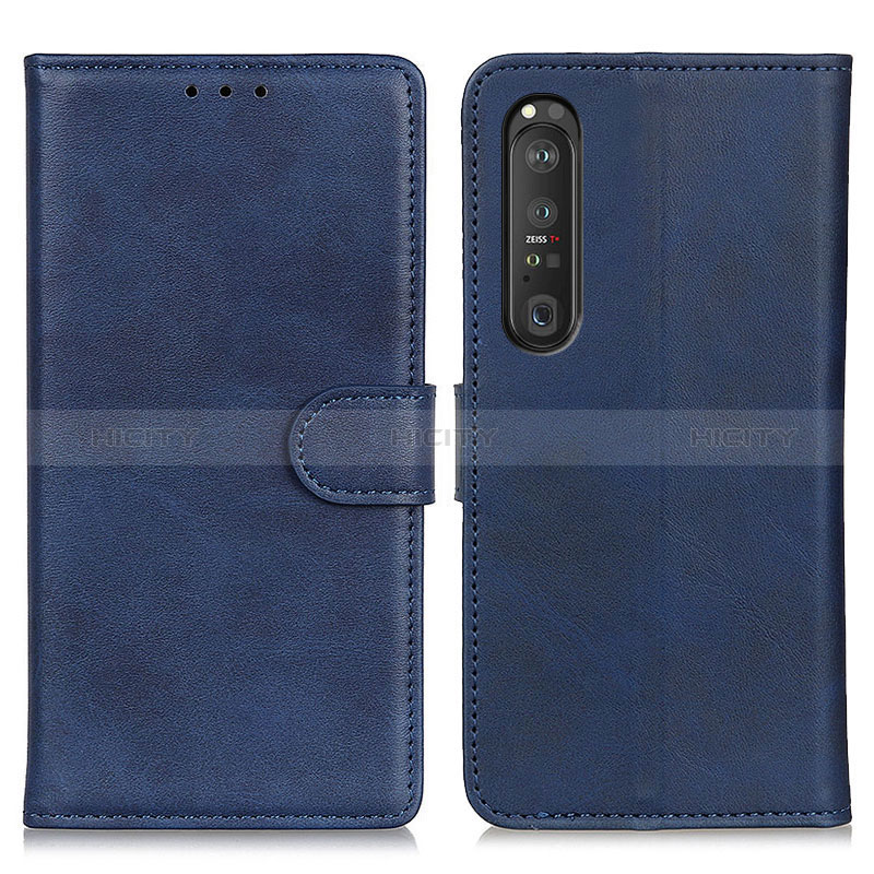 Coque Portefeuille Livre Cuir Etui Clapet A05D pour Sony Xperia 1 III Bleu Plus