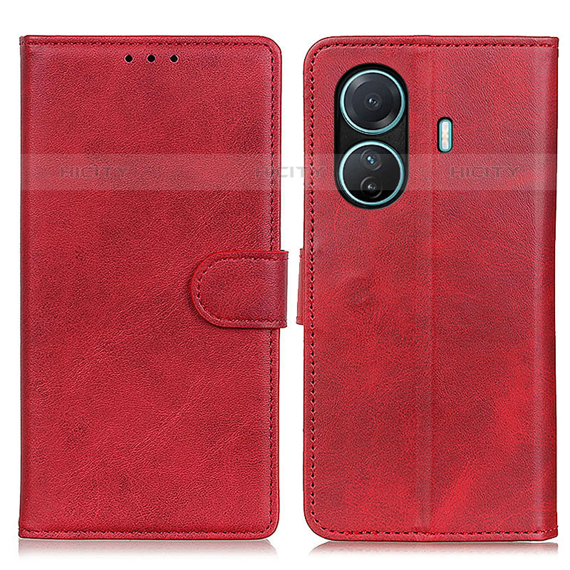 Coque Portefeuille Livre Cuir Etui Clapet A05D pour Vivo iQOO Z6 Pro 5G Rouge Plus