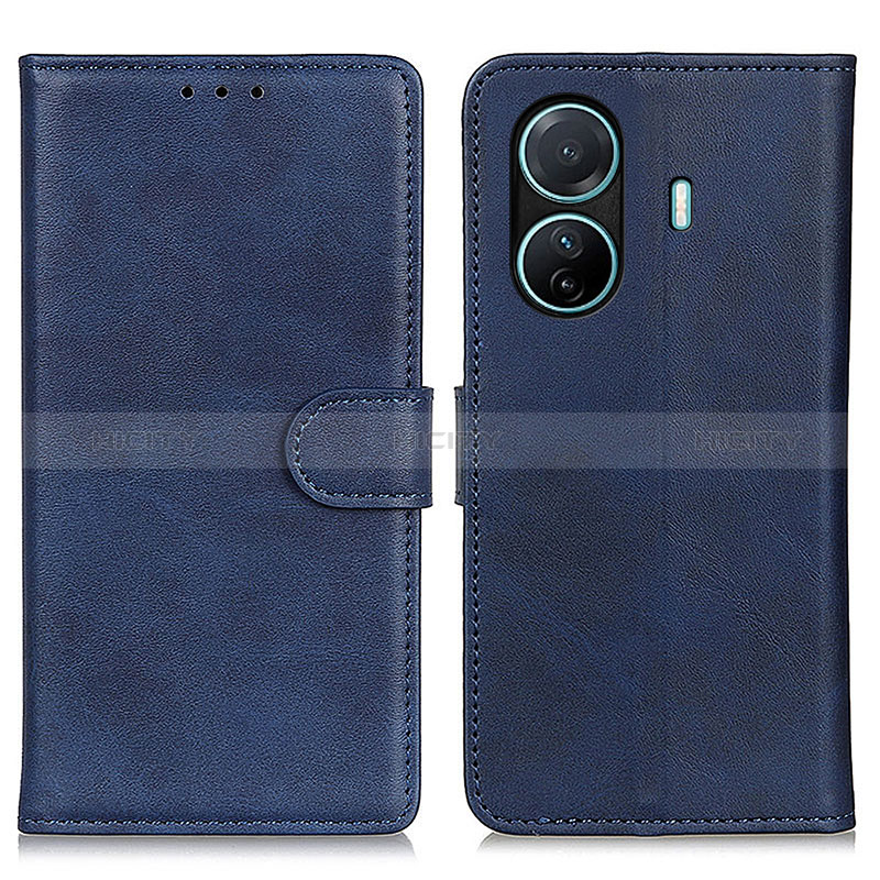 Coque Portefeuille Livre Cuir Etui Clapet A05D pour Vivo T1 5G Bleu Plus