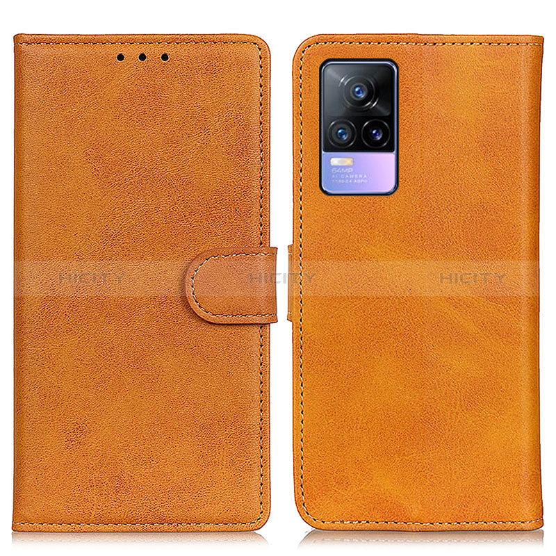 Coque Portefeuille Livre Cuir Etui Clapet A05D pour Vivo V21e 4G Marron Plus