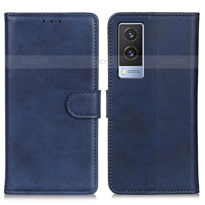 Coque Portefeuille Livre Cuir Etui Clapet A05D pour Vivo V21e 5G Bleu Plus