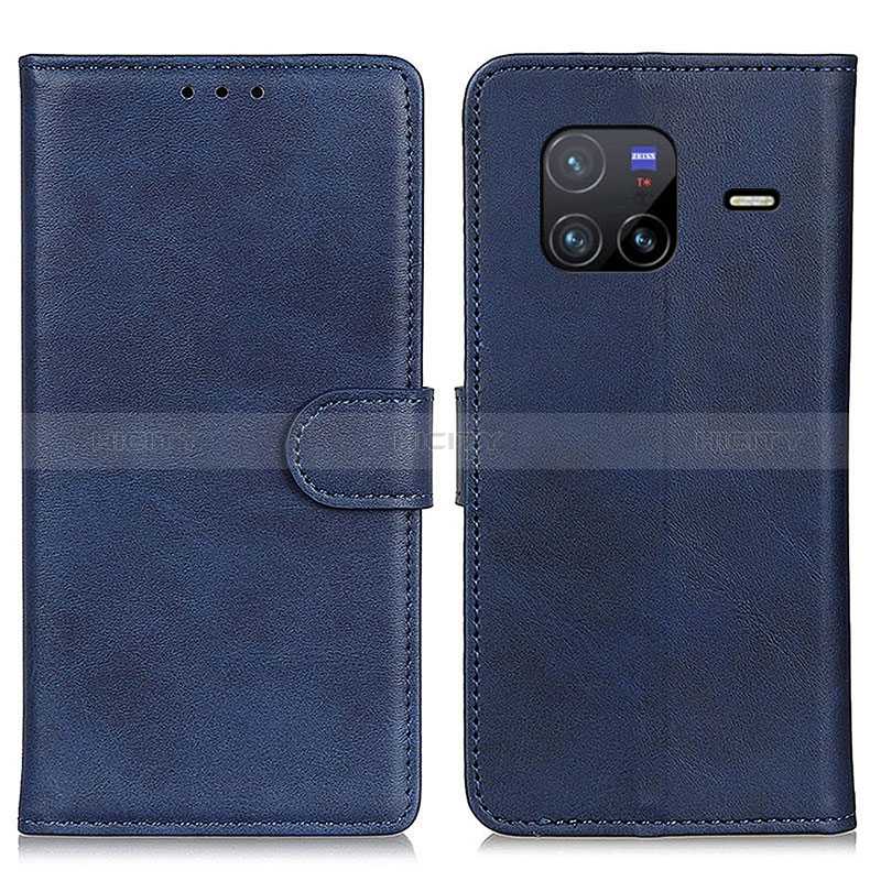 Coque Portefeuille Livre Cuir Etui Clapet A05D pour Vivo X80 5G Bleu Plus