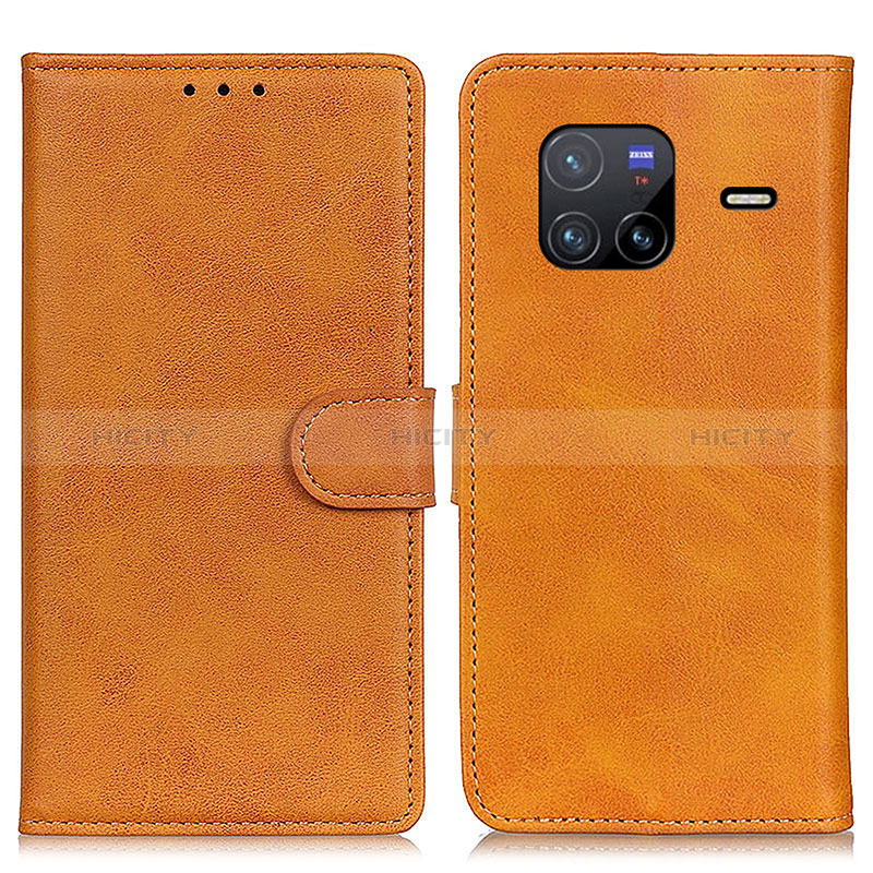 Coque Portefeuille Livre Cuir Etui Clapet A05D pour Vivo X80 5G Marron Plus