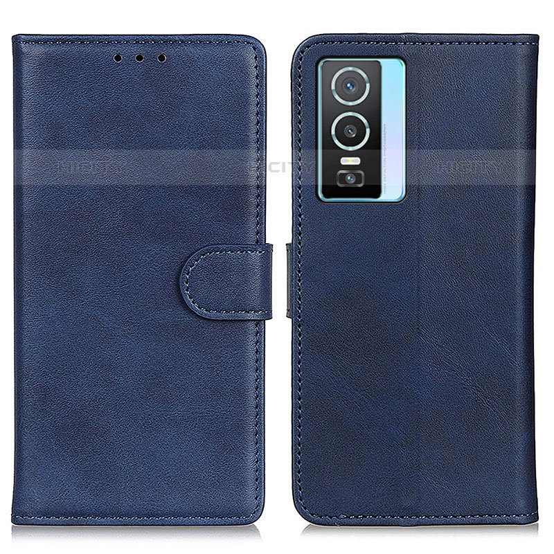 Coque Portefeuille Livre Cuir Etui Clapet A05D pour Vivo Y74s 5G Bleu Plus