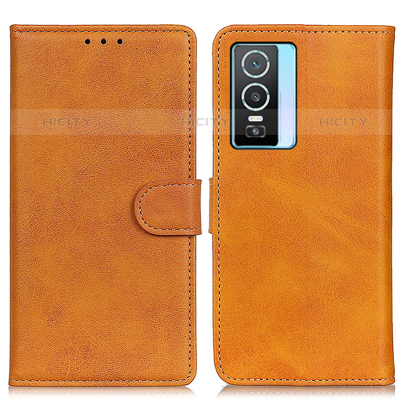 Coque Portefeuille Livre Cuir Etui Clapet A05D pour Vivo Y74s 5G Marron Plus