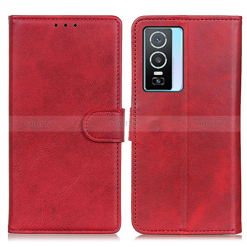 Coque Portefeuille Livre Cuir Etui Clapet A05D pour Vivo Y76s 5G Rouge Plus