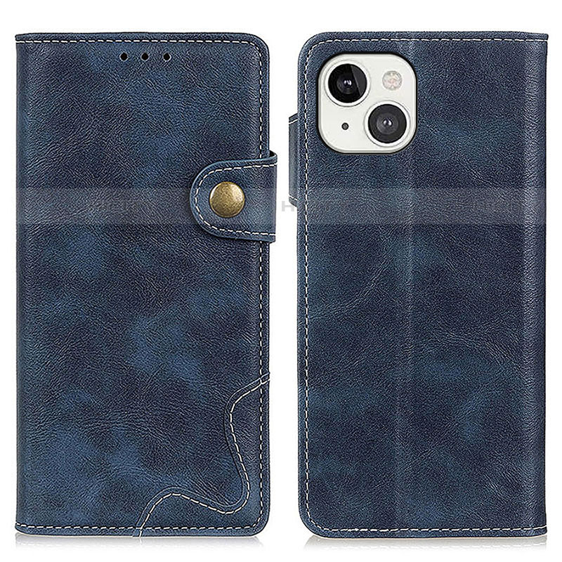 Coque Portefeuille Livre Cuir Etui Clapet A06 pour Apple iPhone 13 Bleu Plus