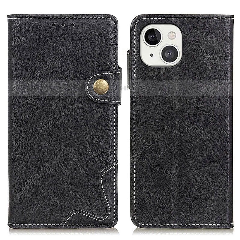 Coque Portefeuille Livre Cuir Etui Clapet A06 pour Apple iPhone 13 Noir Plus