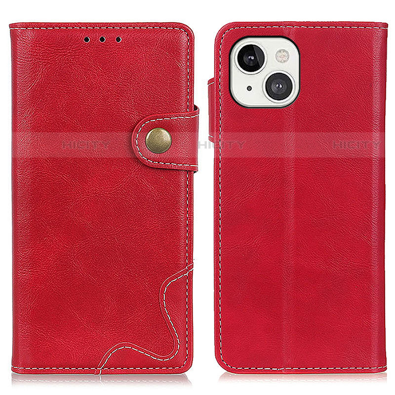 Coque Portefeuille Livre Cuir Etui Clapet A06 pour Apple iPhone 13 Rouge Plus