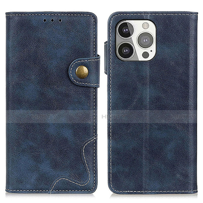 Coque Portefeuille Livre Cuir Etui Clapet A06 pour Apple iPhone 14 Pro Bleu Plus