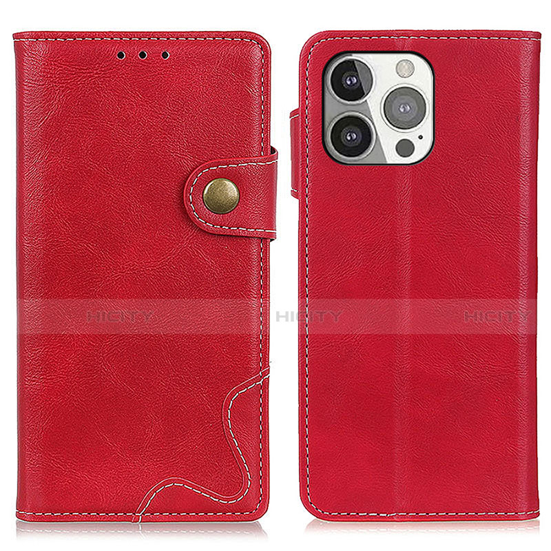 Coque Portefeuille Livre Cuir Etui Clapet A06 pour Apple iPhone 14 Pro Max Rouge Plus