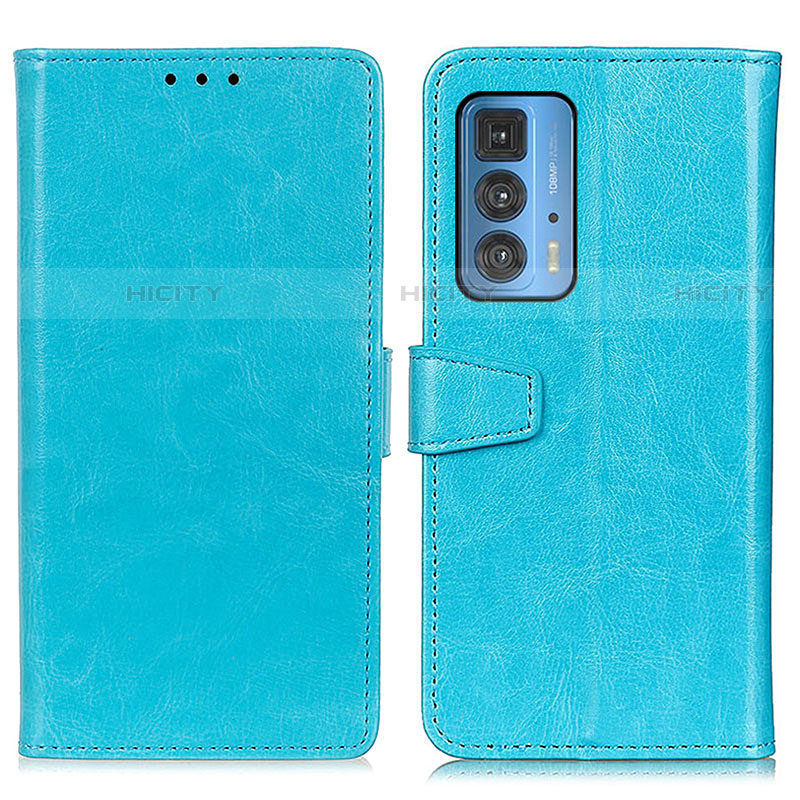 Coque Portefeuille Livre Cuir Etui Clapet A06D pour Motorola Moto Edge 20 Pro 5G Bleu Ciel Plus