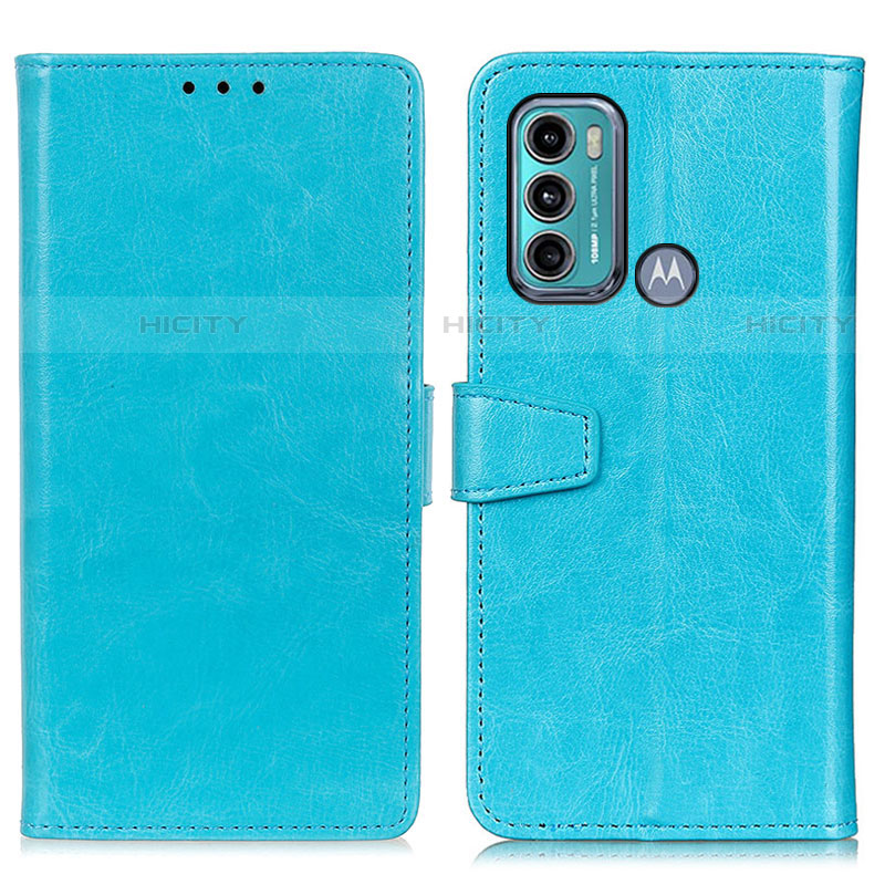 Coque Portefeuille Livre Cuir Etui Clapet A06D pour Motorola Moto G40 Fusion Bleu Ciel Plus