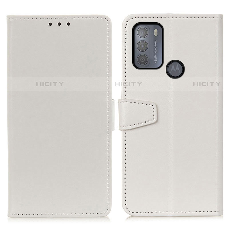 Coque Portefeuille Livre Cuir Etui Clapet A06D pour Motorola Moto G50 Blanc Plus