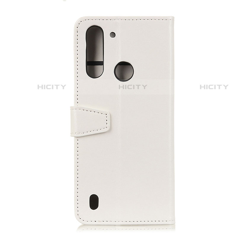 Coque Portefeuille Livre Cuir Etui Clapet A06D pour Motorola Moto One Fusion Blanc Plus