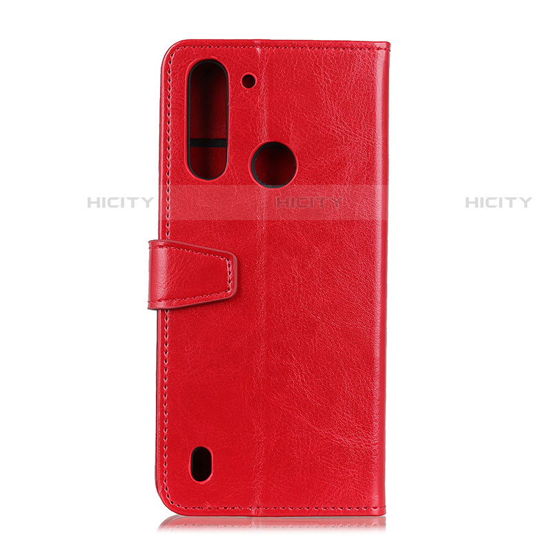 Coque Portefeuille Livre Cuir Etui Clapet A06D pour Motorola Moto One Fusion Rouge Plus