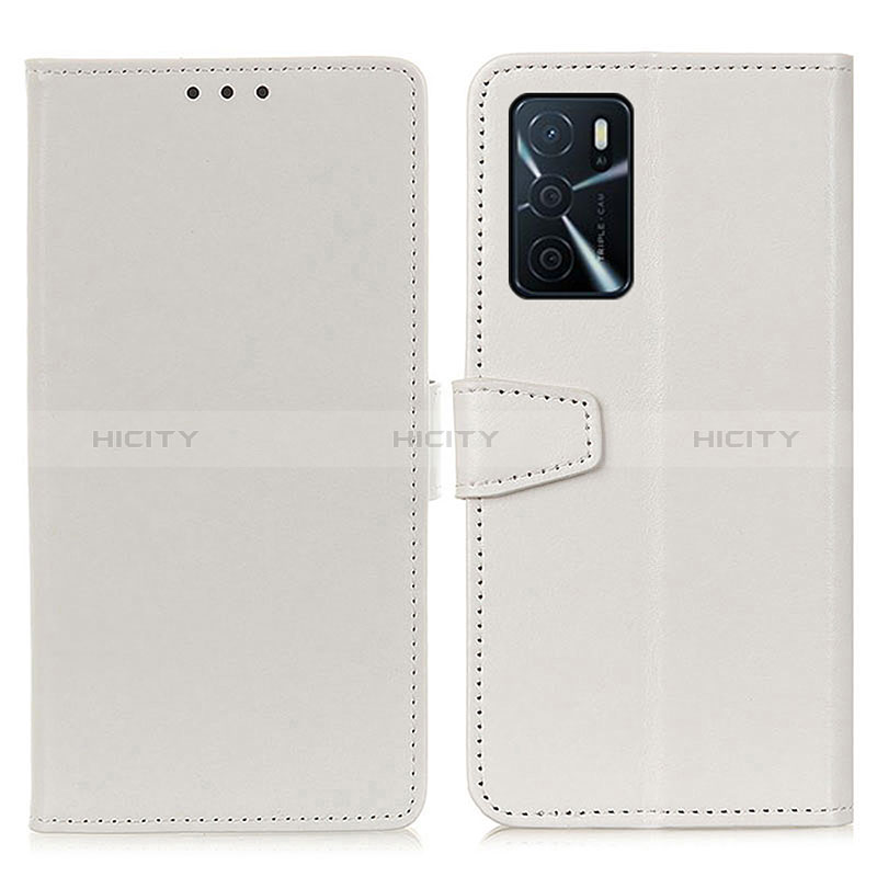 Coque Portefeuille Livre Cuir Etui Clapet A06D pour Oppo A16 Blanc Plus