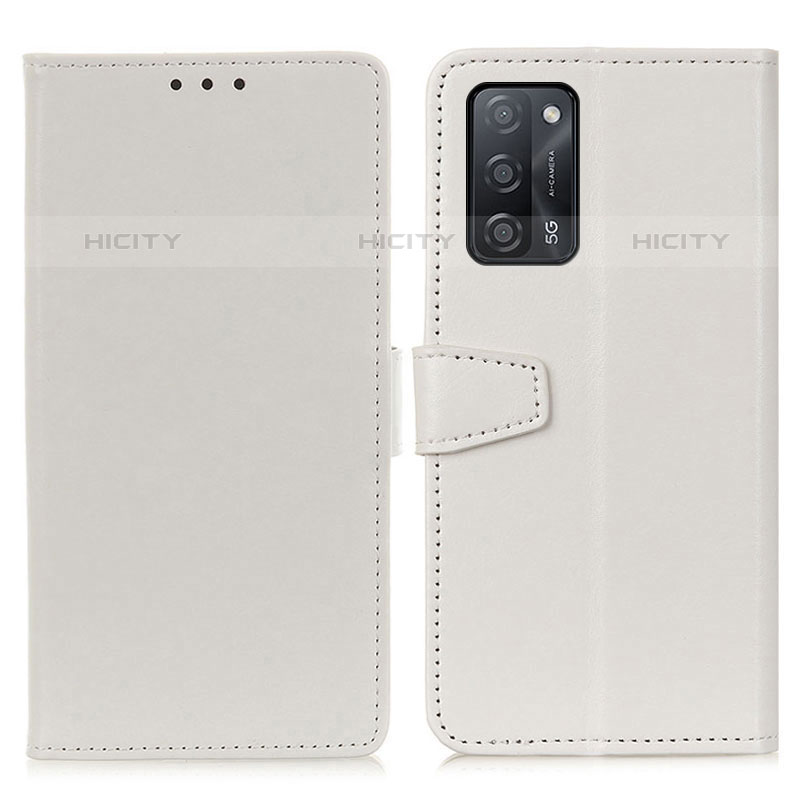 Coque Portefeuille Livre Cuir Etui Clapet A06D pour Oppo A53s 5G Blanc Plus