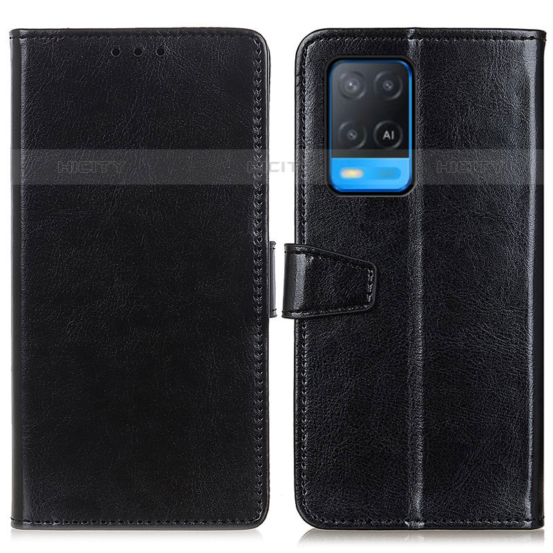 Coque Portefeuille Livre Cuir Etui Clapet A06D pour Oppo A54 4G Noir Plus