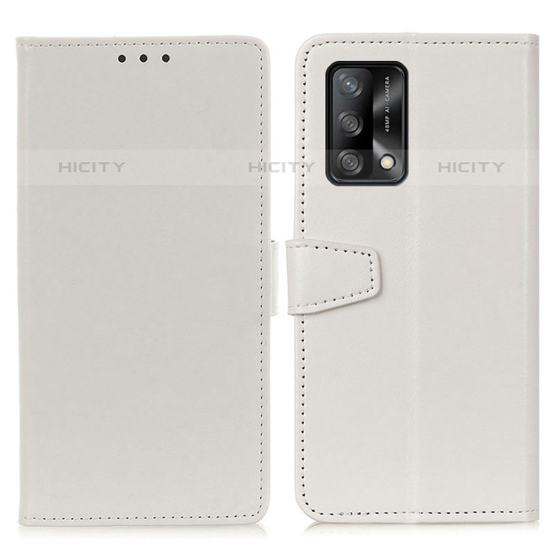 Coque Portefeuille Livre Cuir Etui Clapet A06D pour Oppo A74 4G Blanc Plus