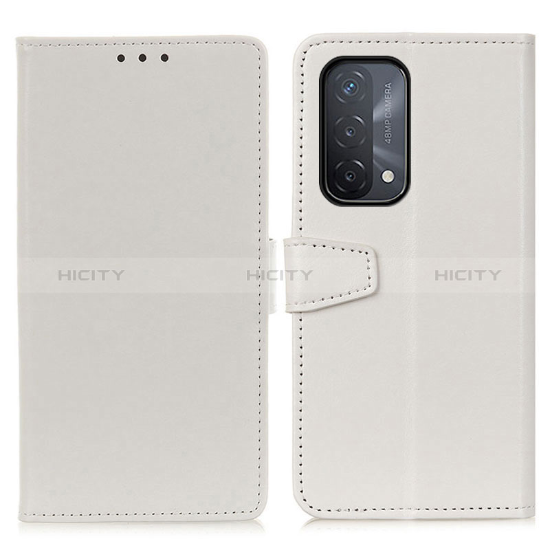 Coque Portefeuille Livre Cuir Etui Clapet A06D pour Oppo A74 5G Blanc Plus