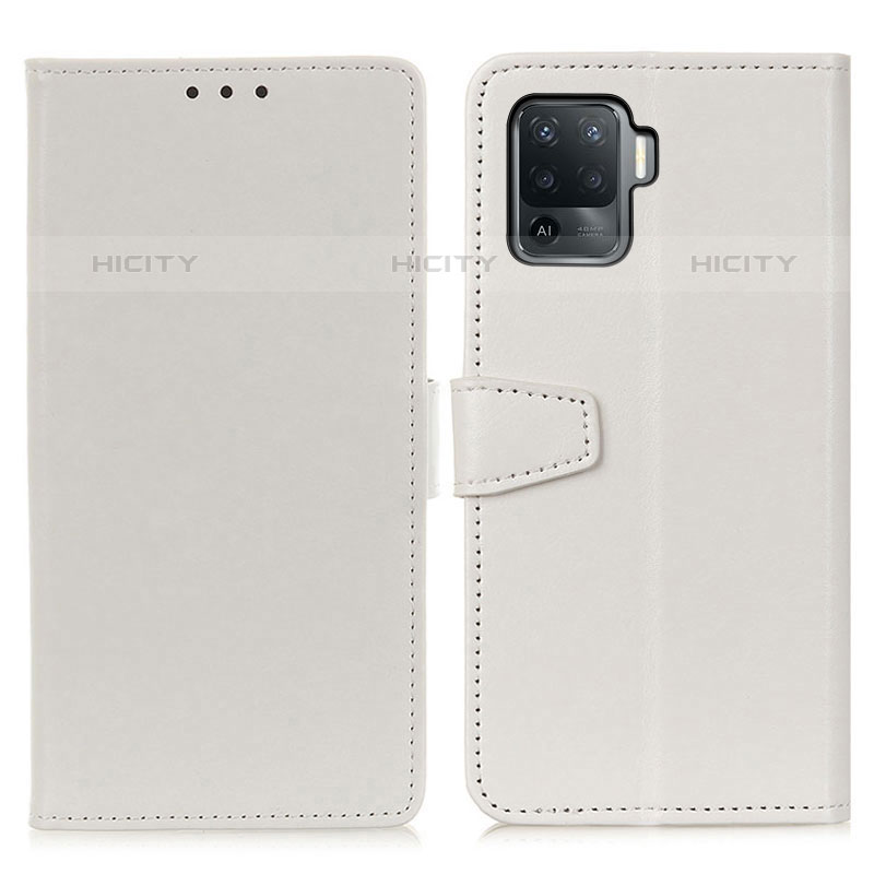 Coque Portefeuille Livre Cuir Etui Clapet A06D pour Oppo A94 4G Blanc Plus