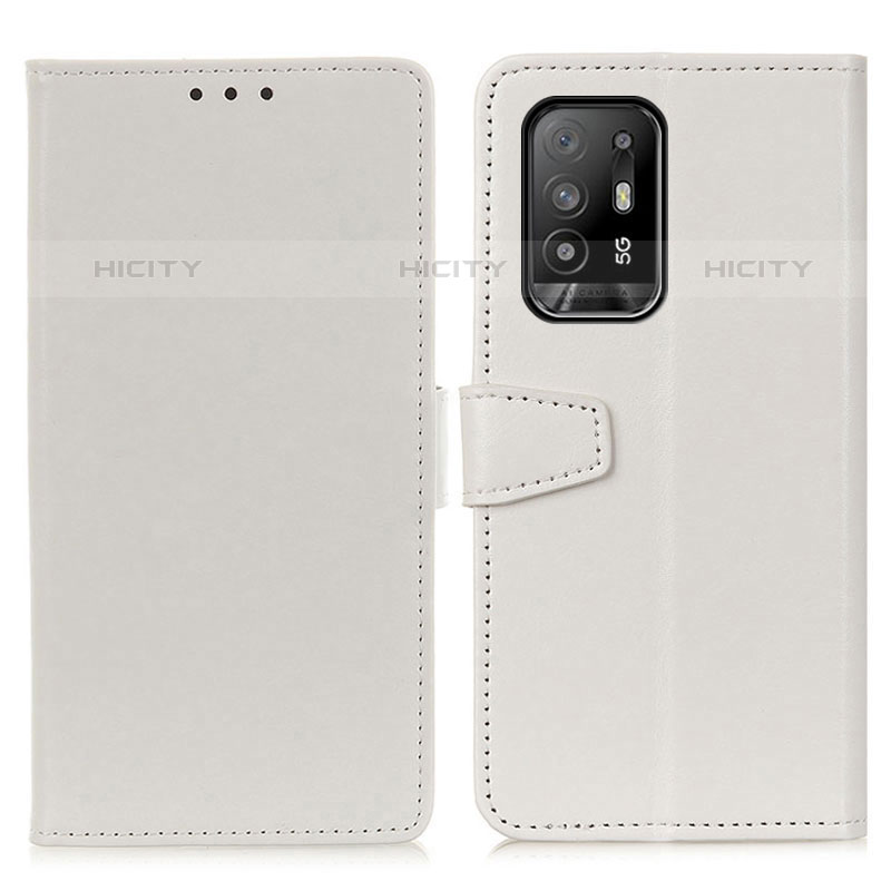 Coque Portefeuille Livre Cuir Etui Clapet A06D pour Oppo A94 5G Blanc Plus