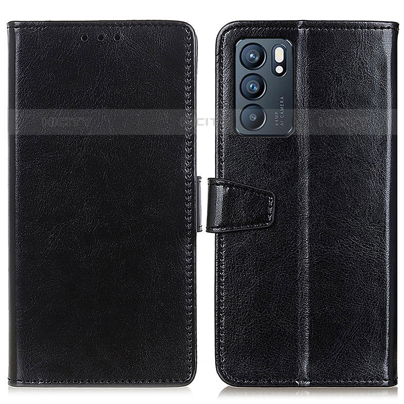 Coque Portefeuille Livre Cuir Etui Clapet A06D pour Oppo Reno6 5G Noir Plus