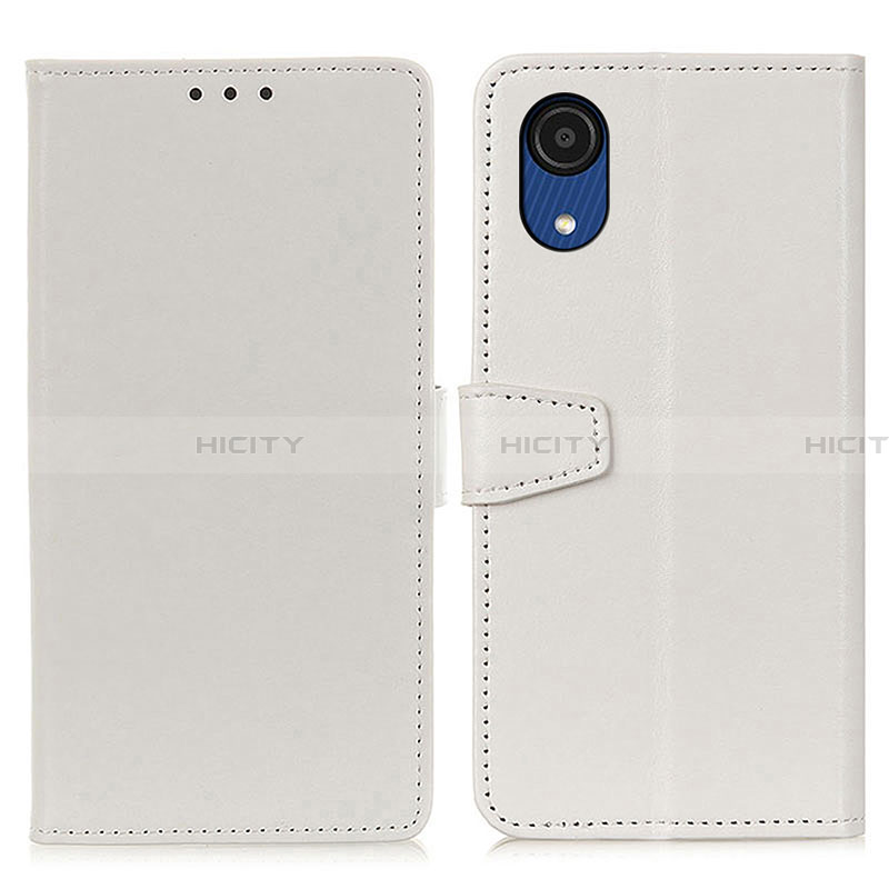 Coque Portefeuille Livre Cuir Etui Clapet A06D pour Samsung Galaxy A03 Core Blanc Plus
