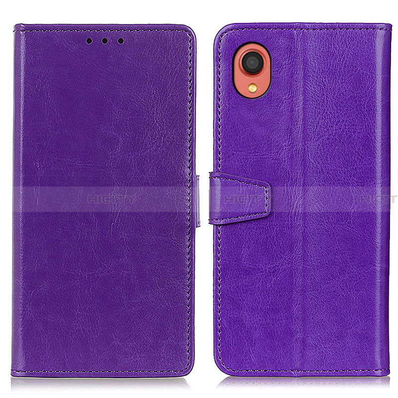 Coque Portefeuille Livre Cuir Etui Clapet A06D pour Samsung Galaxy A22 5G SC-56B Violet Plus