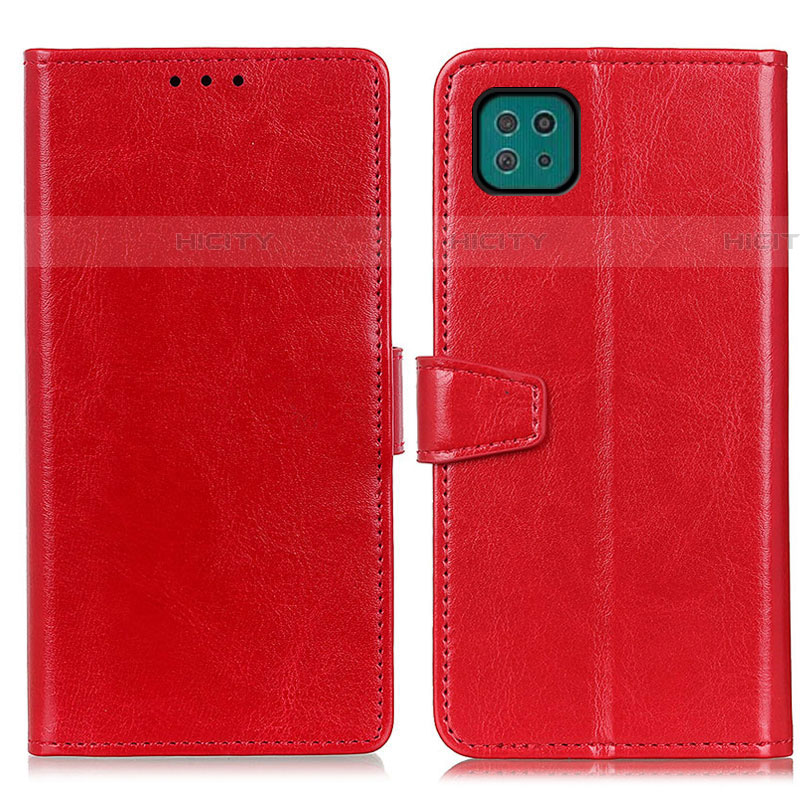 Coque Portefeuille Livre Cuir Etui Clapet A06D pour Samsung Galaxy F42 5G Rouge Plus