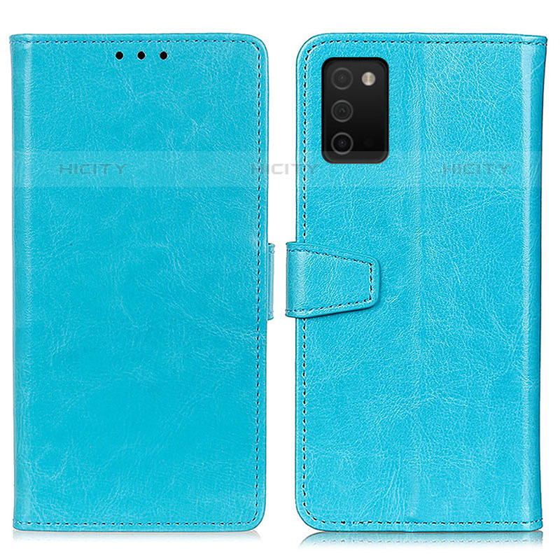 Coque Portefeuille Livre Cuir Etui Clapet A06D pour Samsung Galaxy M02s Bleu Ciel Plus