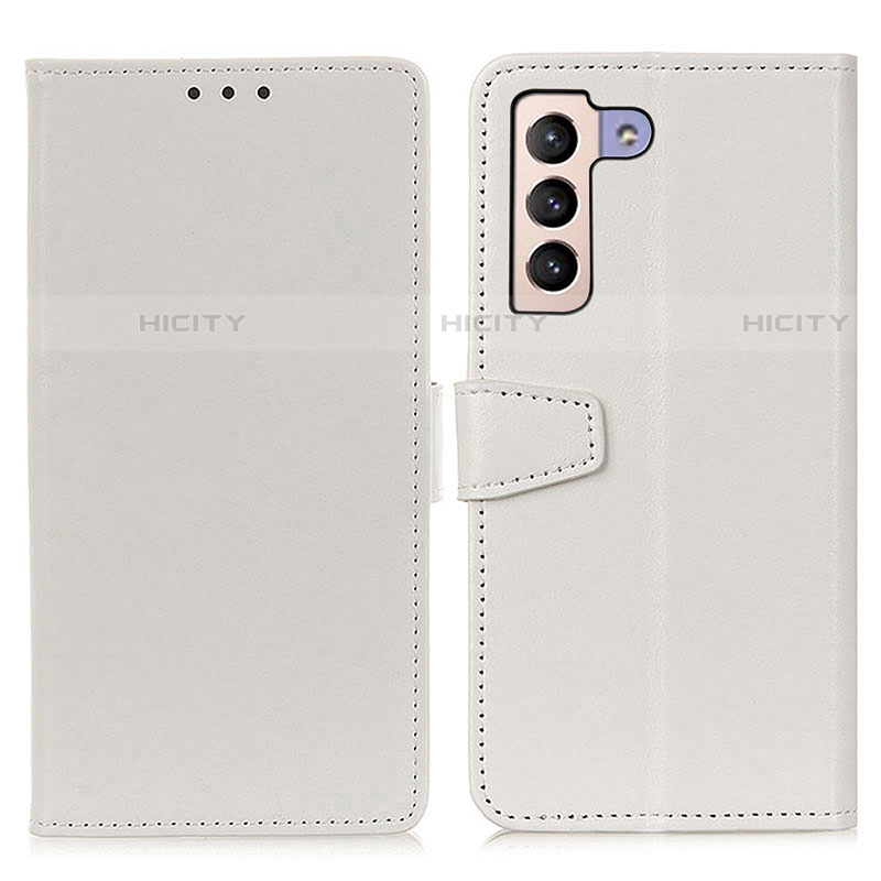 Coque Portefeuille Livre Cuir Etui Clapet A06D pour Samsung Galaxy S21 Plus 5G Blanc Plus