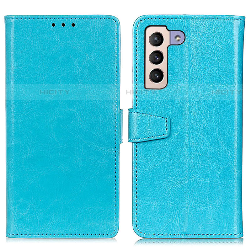 Coque Portefeuille Livre Cuir Etui Clapet A06D pour Samsung Galaxy S22 Plus 5G Bleu Ciel Plus