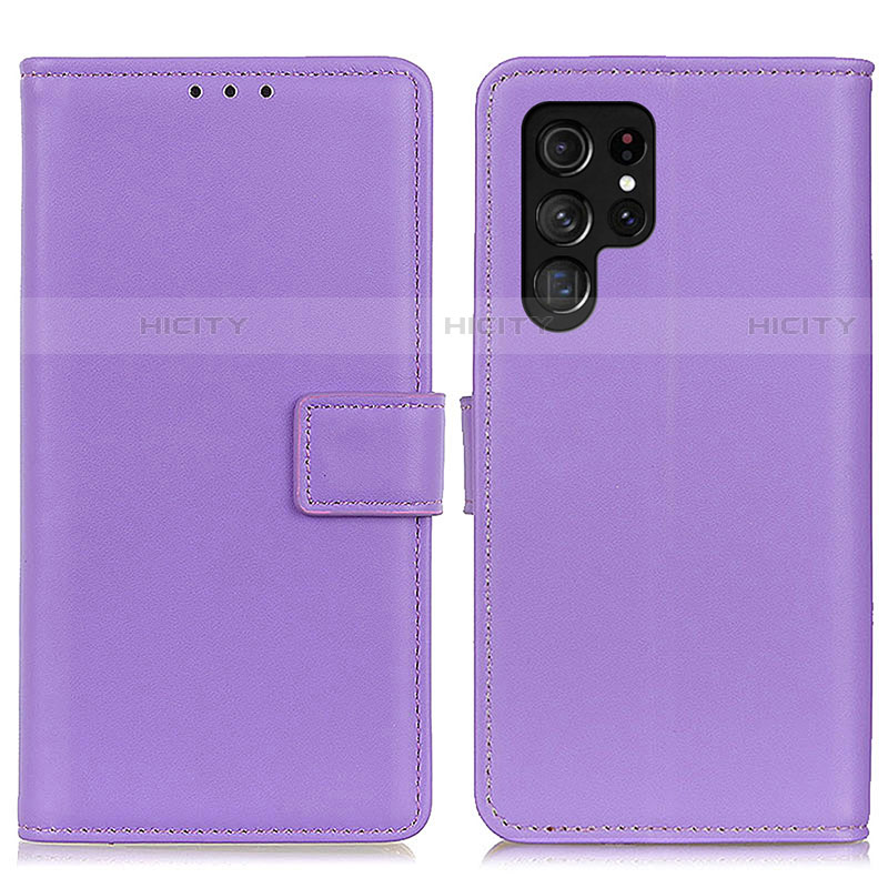 Coque Portefeuille Livre Cuir Etui Clapet A06D pour Samsung Galaxy S23 Ultra 5G Violet Plus