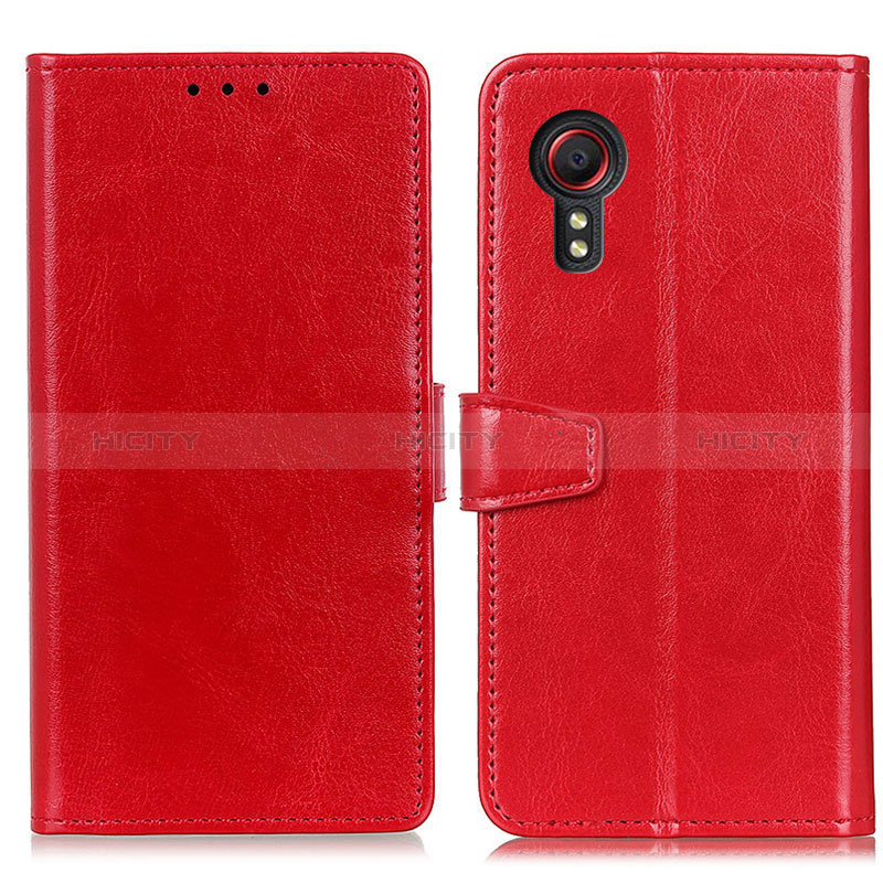 Coque Portefeuille Livre Cuir Etui Clapet A06D pour Samsung Galaxy XCover 5 SM-G525F Rouge Plus