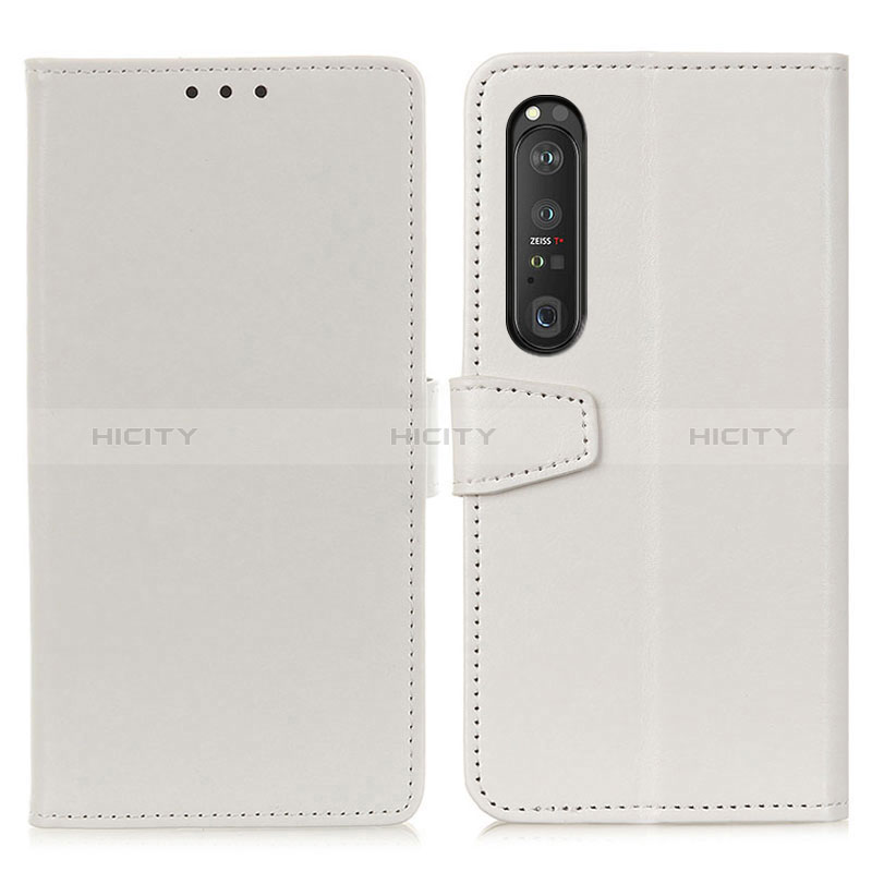 Coque Portefeuille Livre Cuir Etui Clapet A06D pour Sony Xperia 1 III Blanc Plus