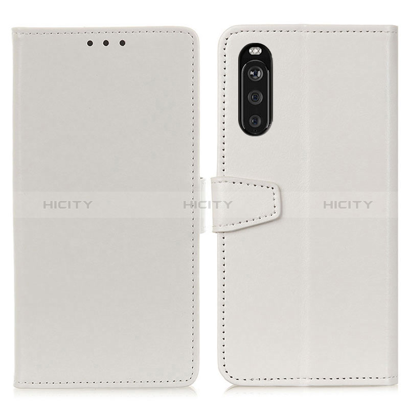 Coque Portefeuille Livre Cuir Etui Clapet A06D pour Sony Xperia 10 III Lite Blanc Plus