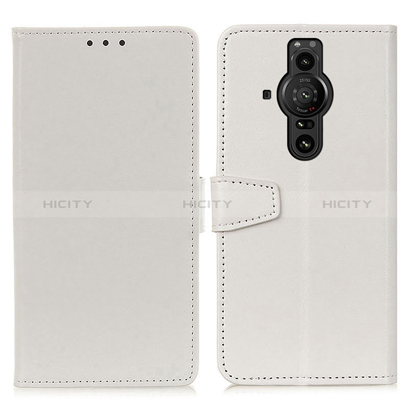 Coque Portefeuille Livre Cuir Etui Clapet A06D pour Sony Xperia PRO-I Blanc Plus